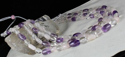 Multi Natural Semi Precious Gemstone Necklace 1080 Cts Fashion Beads Cabochon