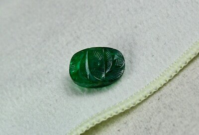 Natural Zambia Emerald 7.09ct Carved Cabochon Gemstone Ring Pendant