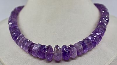 Natural Amethyst Faceted Beads Round Necklace 600 Carats Gemstone Fashion