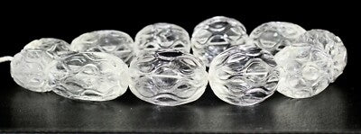 Certified Natural White Rock Crystal Quartz Oval Beads 11pcs 2990ct Gemstone