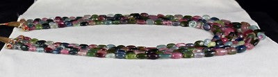 Certified Natural Multi Tourmaline Aquamarine Necklace 941 Ct Gem Beaded Party
