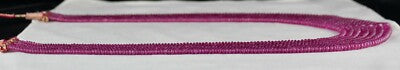 Certified Natural Ruby Beads Necklace Round 677ct 7 Line Classic Gemstone