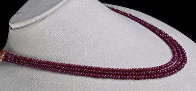 Natural Untreated Ruby 169 Ct Round Gemstone Beads Necklace For Ladies