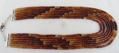 Certified Hessonite Garnet Shaded Button Necklace 1047 Ct Semi Precious Gemstone