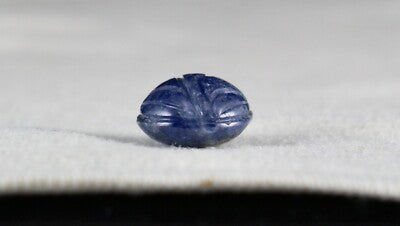 Certified Natural Unheated Blue Sapphire Carved Oval Gem 16.63ct Ring Pendant