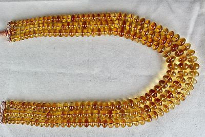Certified Natural Yellow Citrine 3l 994ct Beads Round Gemstone Necklace