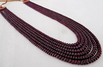 Certified Natural Untreated Ruby Beads Necklace 451 Carats Round 6 Line