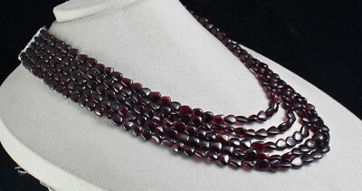Vintage Natural Red Garnet Beads Heart Necklace 815 Ct Fashion Carat Weight 5 L