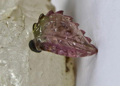 Natural Multi Tourmaline Carved Leaf Gemstone 8.06 Ct For Ring & Pendant
