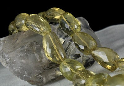 Certified Natural Green Gold Lemon Quartz Necklace 1492 Ct 30mm Nuggets Gemstone