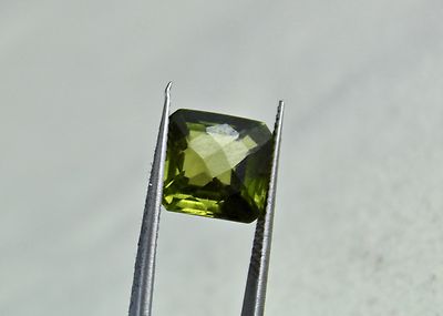 Natural Green Tourmaline 7.79 Ct Square Cut Gemstone Ring Pendant