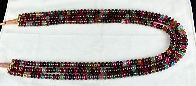 Certified Natural Multi Tourmaline Necklace 832 Ct Round Beaded A+ Gemstone