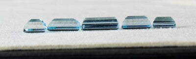 Certified Natural Aquamarine Baguette Cut 5 Pcs 5.99 Ct Gemstone Ring Pendant