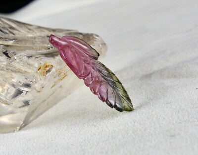 Natural Multi Tourmaline Carved Gemstone 13.22 Ct For Pendant Ring Brooch