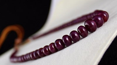 Certified 323 Ct Natural Ruby Necklace Round Red Untreated Gemstone String