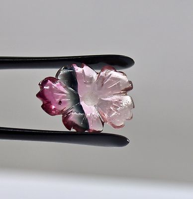 Natural Multi Tourmaline Carved Flower 4.65 Ct Gemstone Ring Pendant Design