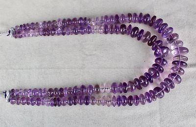 Certified Natural Amethyst Beads 1147 Ct Statement Necklace Purple Shaded