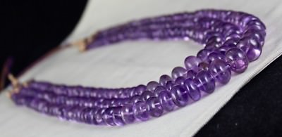 Certified 14mm Natural Amethyst 1039ct Round Beads Fashion Necklace For Women