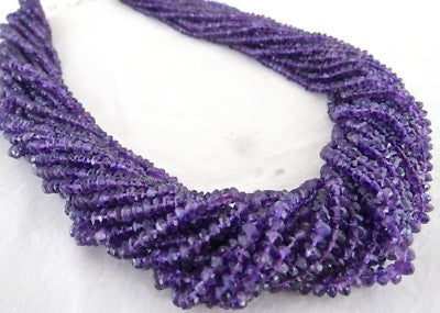 Natural Amethyst 820 Ct Faceted Beads Round Purple Gemstone Necklace