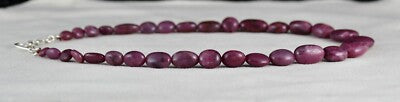 363ct Natural Unheated Ruby Nugget Beads Sterling Silver Necklace