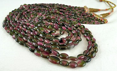 Certified Natural Bi Colors Multi Tourmaline 582 Ct Gemstone Necklace For Women