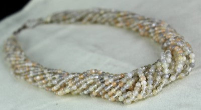 Natural Moonstone Beads Necklace 14 L 519 Ct Sterling Silver Fashion Jewelry