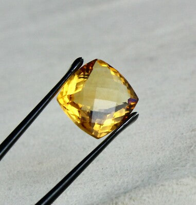 Natural Citrine Golden Topaz Cushion Cut 15x14mm 10.66 Ct Gemstone Pendant Women
