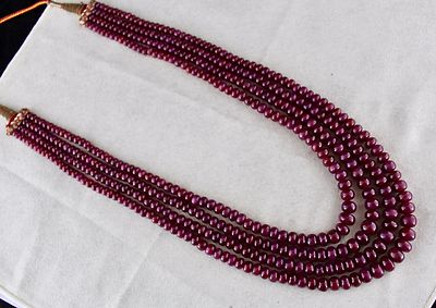 Certified Natural Untreated Ruby 882 Ct Round Gemstone Beaded Necklace For Women