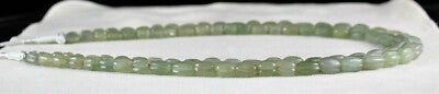 Vintage Natural Aventurine Jade 484 Ct Gemstone Carved Beads Necklace