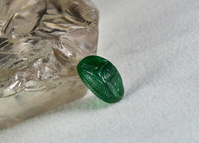 Natural Zambia Emerald 7.09ct Carved Cabochon Gemstone Ring Pendant