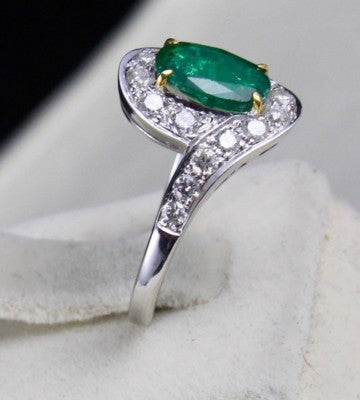 Certified Natural Zambian Emerald 10.00ct Diamond 18k Gold Ring For Women