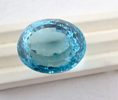 Certified Classic Blue Topaz Oval 123 Ct 27x24mm Gemstone Pendant