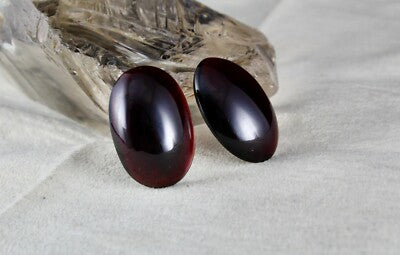 Certified Natural Red Garnet Oval Cabochon Pair 94.70ct 30x20mm Loose Gemstone