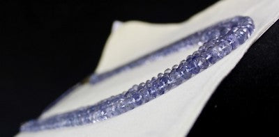 Certified Natural Iolite Beads Faceted Round Necklace 4 L 830 Ct Blue Gemstone