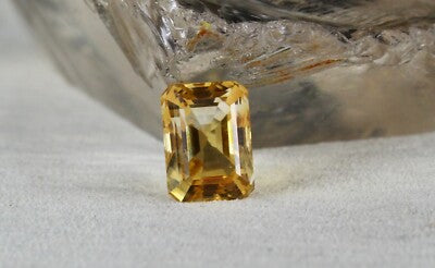 Natural Yellow Citrine 16x12mm 15.97ct Rectangle Gemstone Pendant Ring