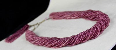 Certified Natural Pink Tourmaline 915 Ct Faceted Sterling Silver Necklace