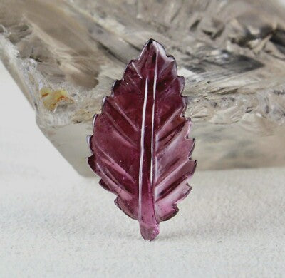 Natural Pink Tourmaline Leaf 15.90ct Gemstone Pendant Ring Brooch