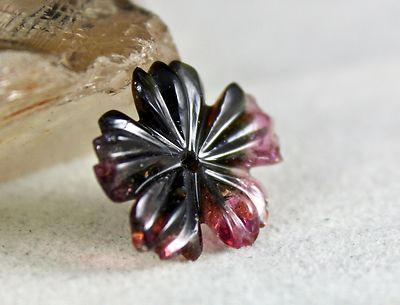 Natural Multi-color Tourmaline Carved Flower Pendant 16.41ct Gemstone Design