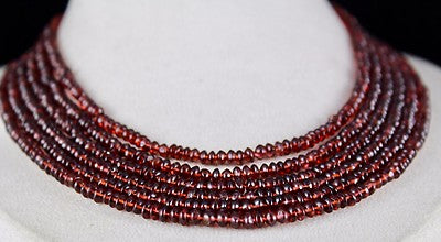 Natural Red Garnet 6mm L 523 Ct Round Gemstone Beaded Necklace Accessories