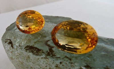 Top Natural Yellow Citrine Oval Cut 43ct Pair Gemstone For Earrings