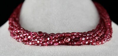 Certified Natural Spinel Beads Necklace 10 L 452 Ct Red Gemstone For Women
