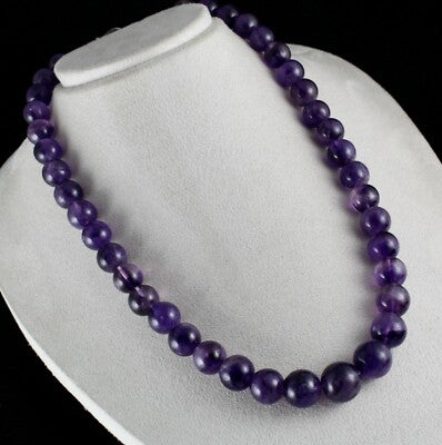 Natural Amethyst 846 Carats Beaded Necklace Big Round Gemstone Strings