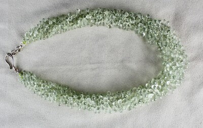 Certified Natural Green Amethyst Teardrop Necklace 731 Ct Sterling Silver Party