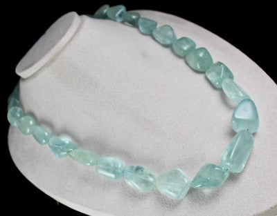 Certified Natural Blue Aquamarine 1471 Ct Sterling Silver Gemstone Necklace