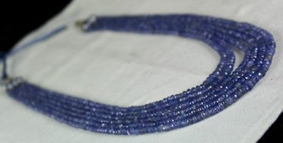 Natural Tanzanite 312 Ct Faceted Beads Necklace 15-18 Inches For Women