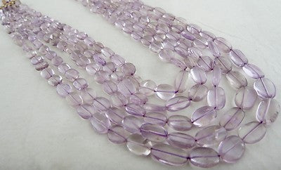 Natural Pink Amethyst 689ct Cabochon Beads Gemstone Necklace For Women