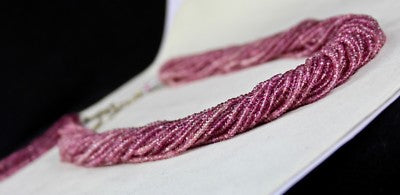 Certified Natural Pink Tourmaline 915 Ct Faceted Sterling Silver Necklace