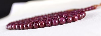 Certified Natural Red Ruby Necklace 638ct Round Beads Precious Gemstone 3l