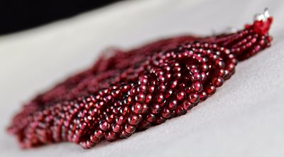 Certified Natural Red Garnet Round Beads Necklace 778ct Fashion Accessories 17"l
