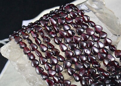 Vintage Natural Red Garnet Beads Heart Necklace 815 Ct Fashion Carat Weight 5 L